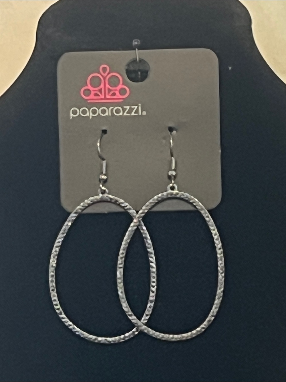 Paparazzi Black Oval Dangle Earrings